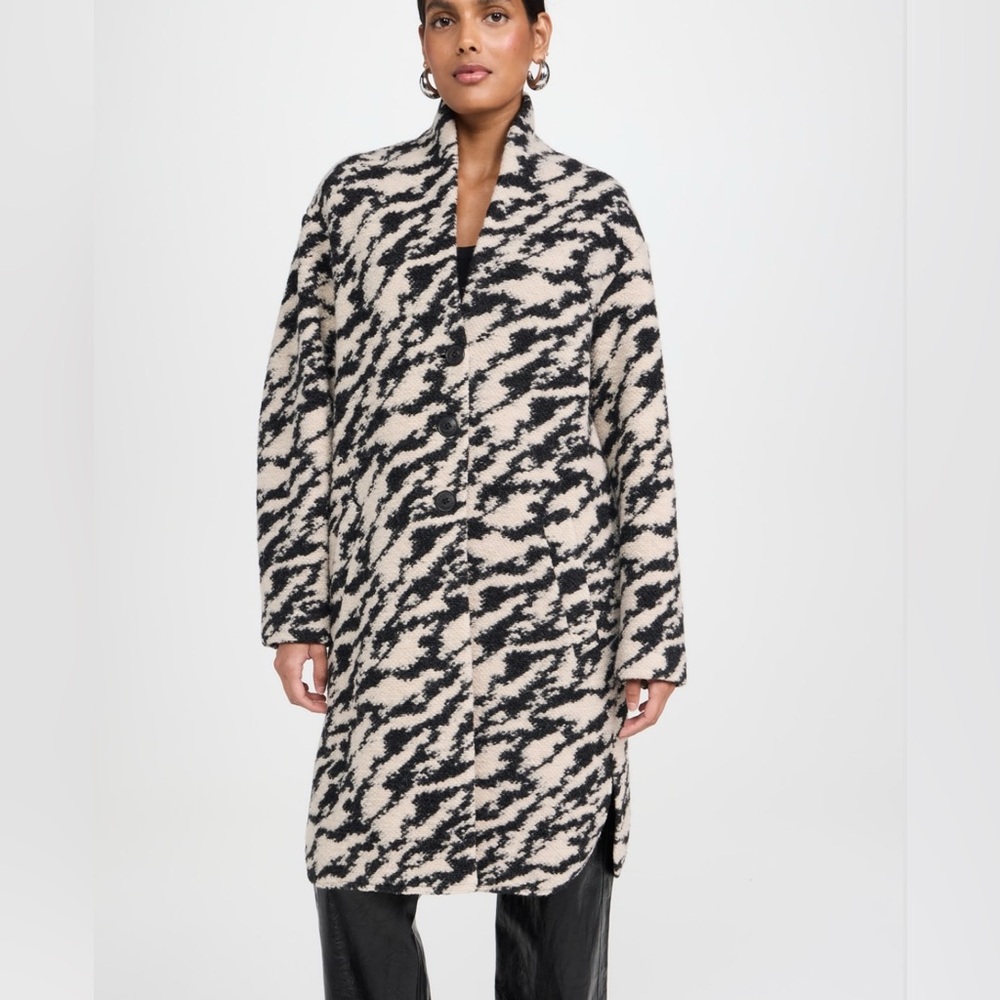 Isabel Marant Black and Cream Patterned Coat